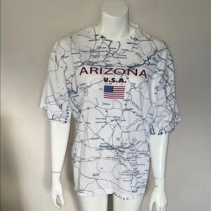 Vintage Y2K  1990sTee Jays  Arizona USA Map Graphic T-Shirt size Lg